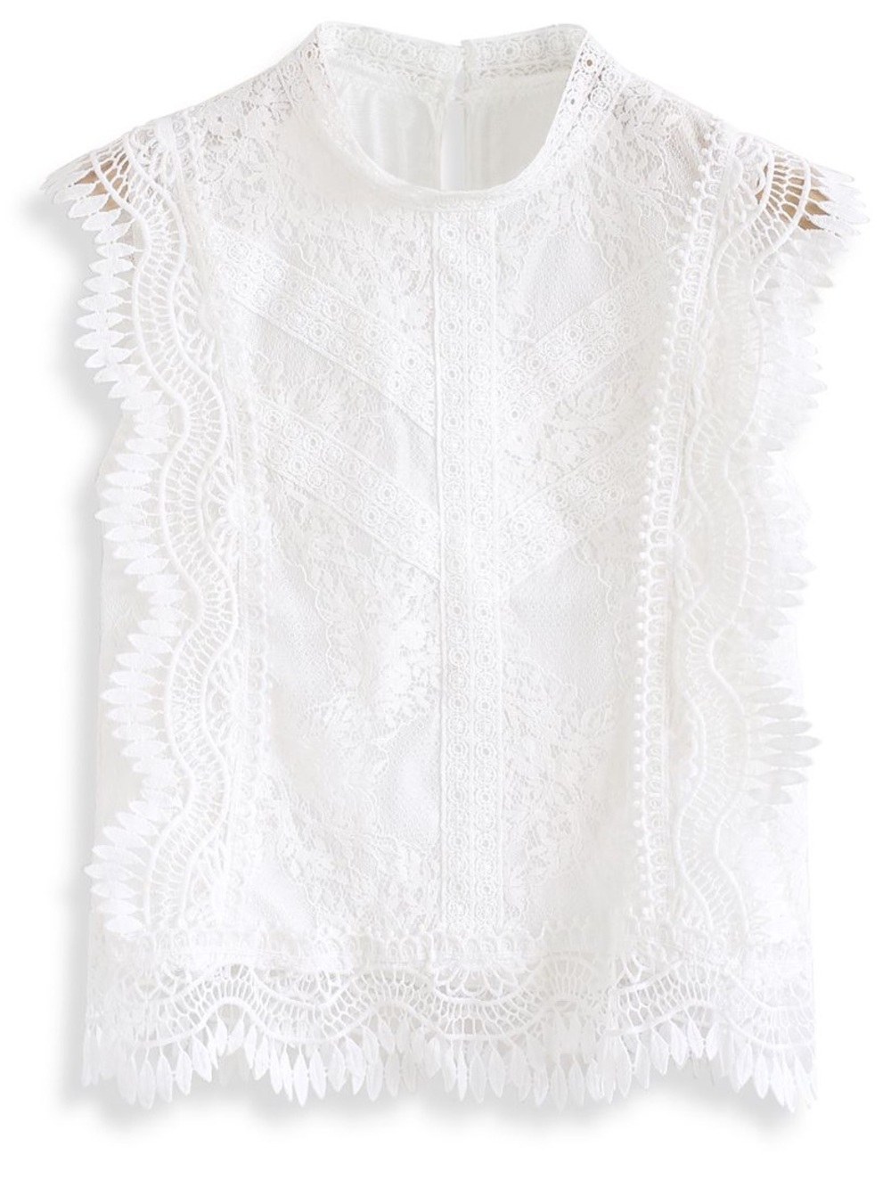 Chicwish Lace Is More Sleeveless Top In White S